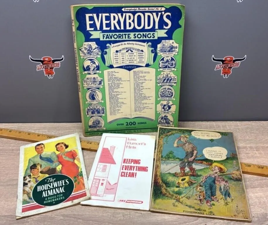 Vintage Song Book, Almanac, Tip Guide &
