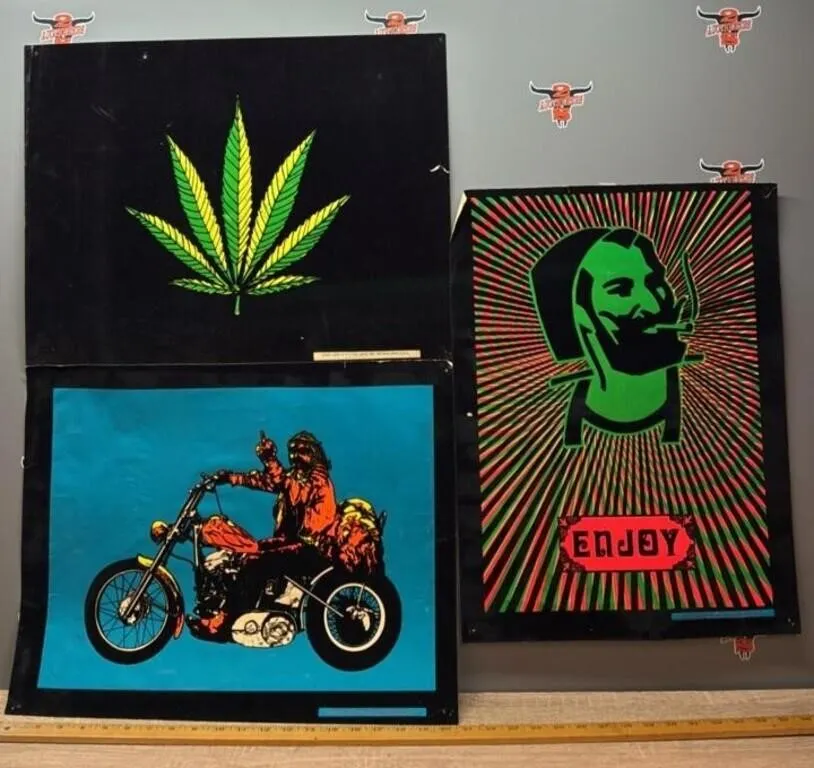 3, 1973 Psychedelic Posters. 16�Wx21�H.