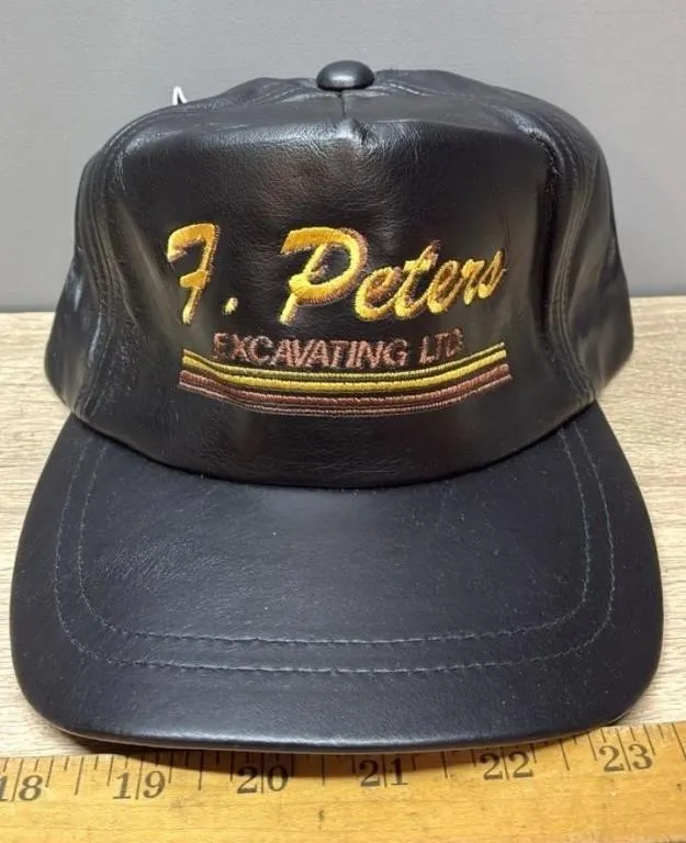 Unused F. Peter�s Excavating Leather Cap.