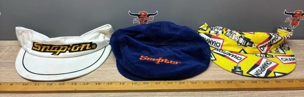 2 Visors & 1 Tam.