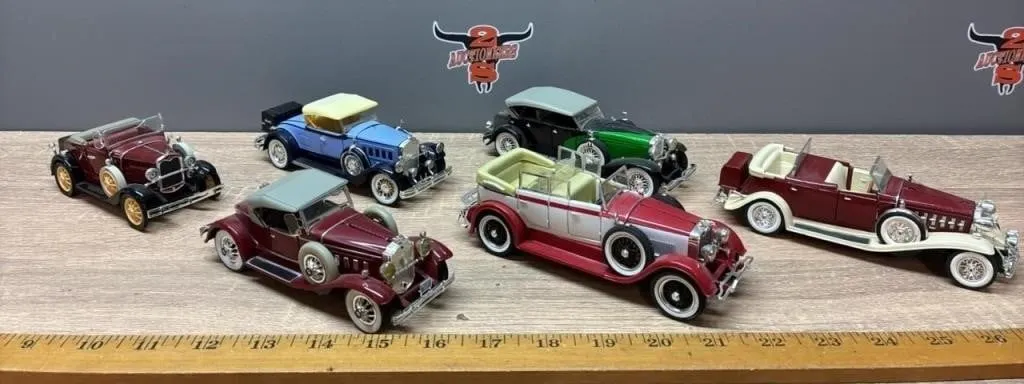 6 Vintage Toy Automobiles. China.