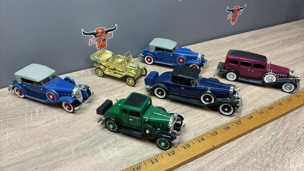6 Vintage Toy Automobiles. China.