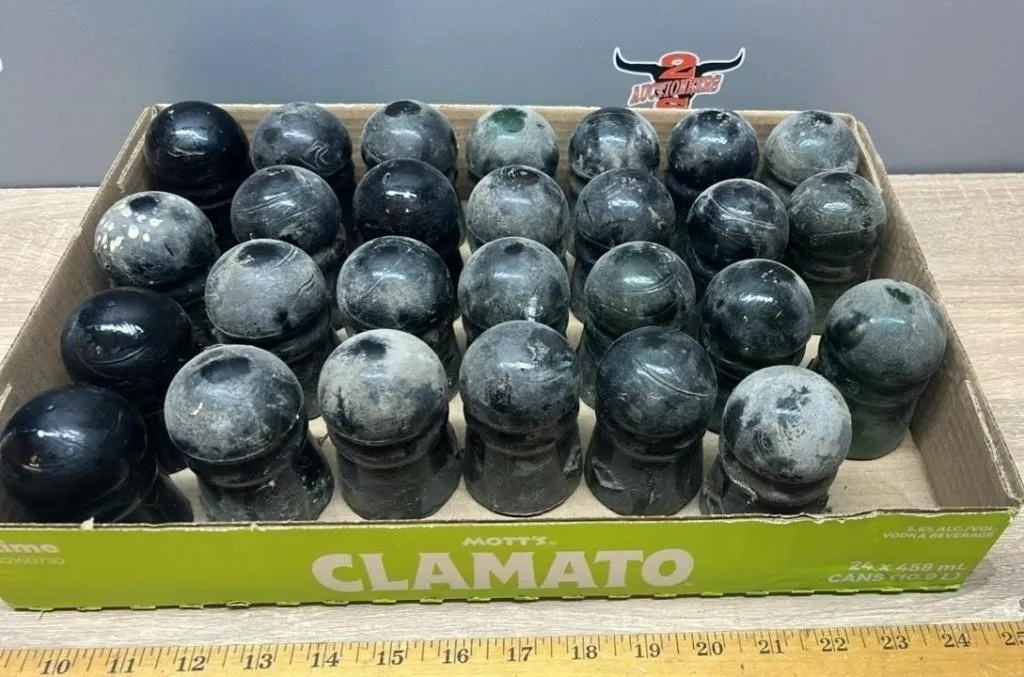 27 Dark Green Insulators. *NO SHIPPING