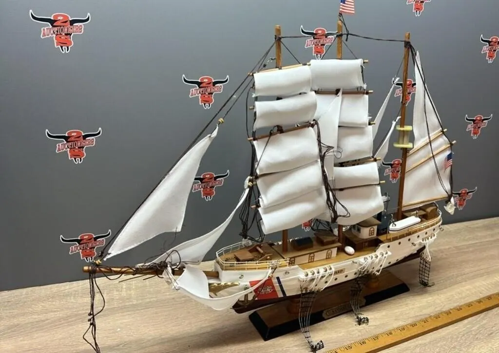 Wooden Model US Coast Guard Ship, 24" Long.