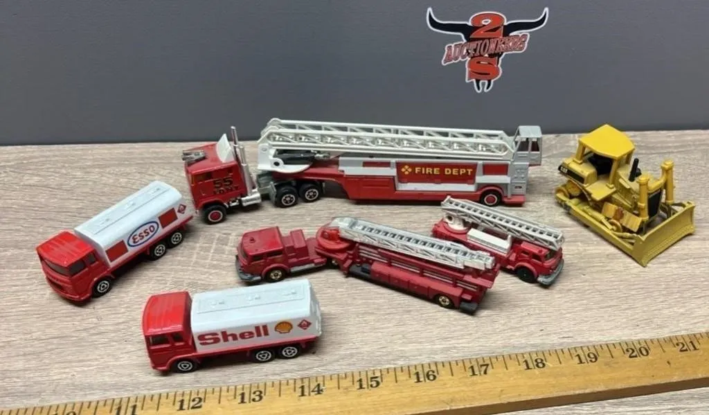 Misc. Small Fire Trucks and Dozer. Requiring