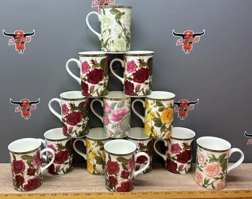 13 Floral Mugs.