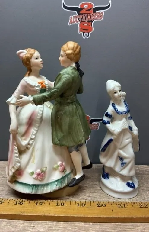 Ceramic Dancing Pair (Music Box) & Single Figure.
