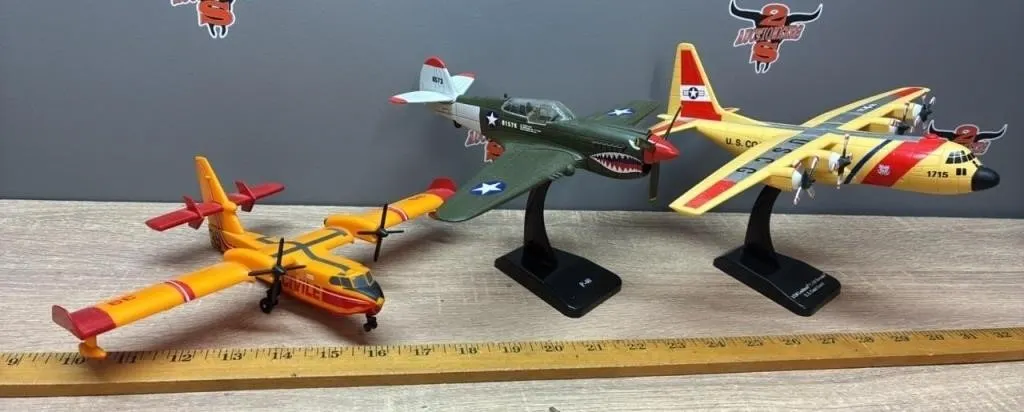 3 Plastic Model Planes.