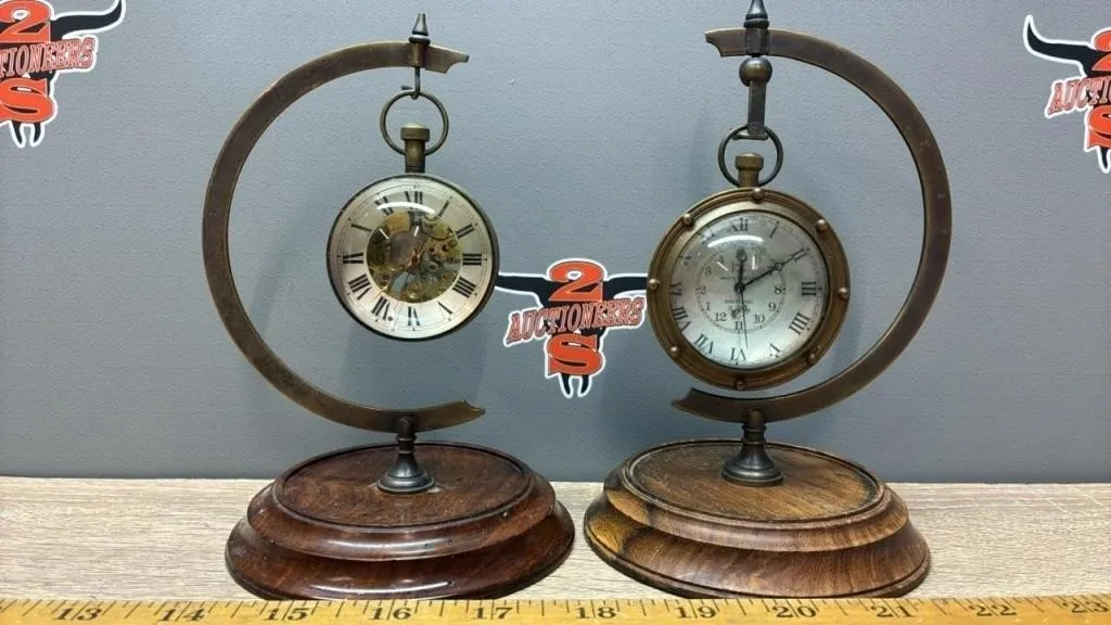 2 Hanging Steampunk Clocks.