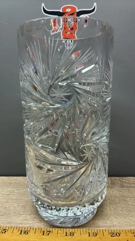 Heavy Crystal Vase. 9�H. *FC