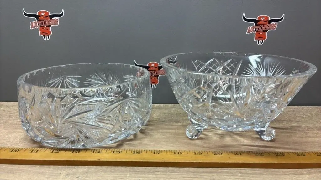 2 Chipped Crystal Bowls. 7� & 8�diam. *NO SHIPPING