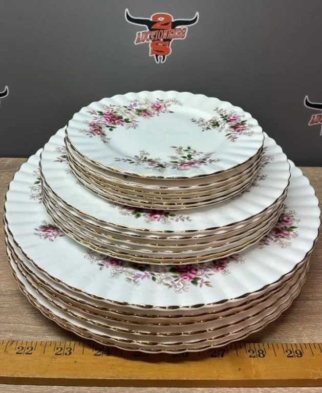 18 Royal Albert Lavender Rose Plates. 6 Each
