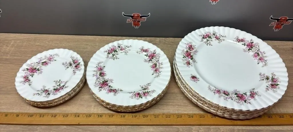 18 Royal Albert Lavender Rose Plates. 6 Each