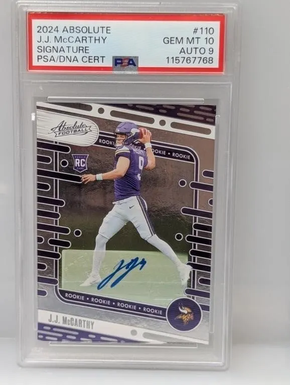 2024 Absolute J.J. McCarthy Signature PSA 10