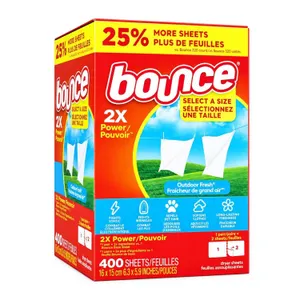 Bounce 2X Power Dryer Sheets Outdoor Fresh 400ct