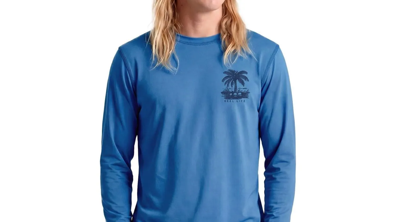 Reel Life Jax Long Sleeve Shirt Blue Jewel Medium