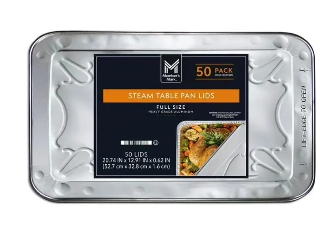 Aluminum Steam Table Lids Full Size 50ct