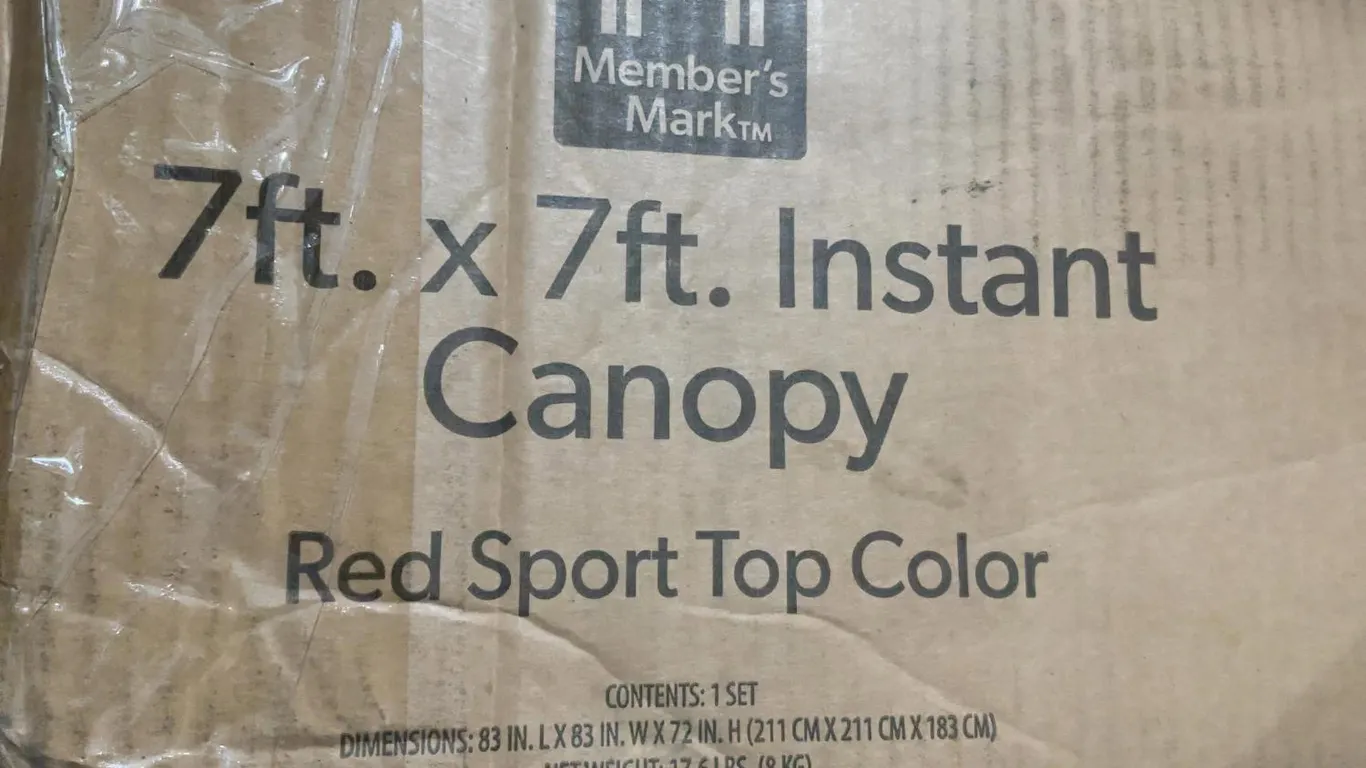 Instant Canopy 7ft x 7ft Red Outdoor Shade