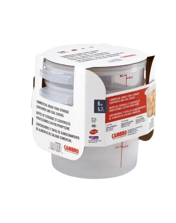 Cambro Round Translucent Container with Lid 6 qt.