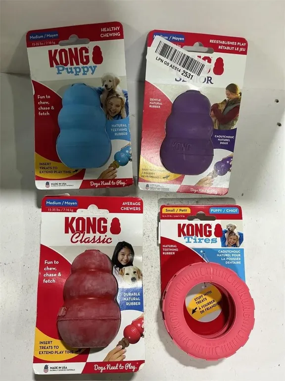 Mixed Lot Of Kong Dog Toys Classic And Tire