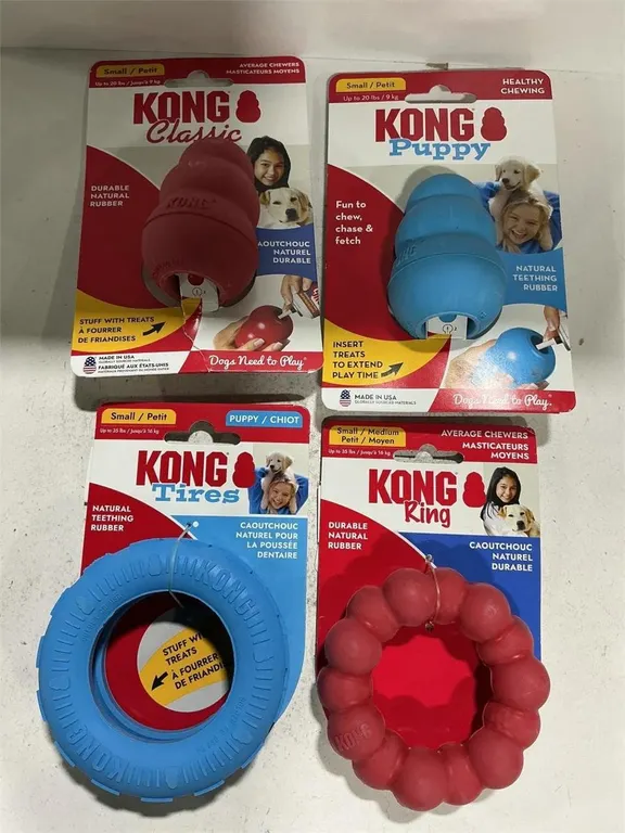 KONG Classic Puppy Tire and Ring Dog Toy Bundle