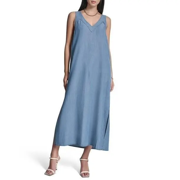 Dkny Chambray Maxi Dress Size Xxl