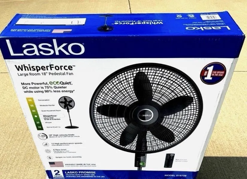 Lasko WhisperForce 18 DC Pedestal Fan