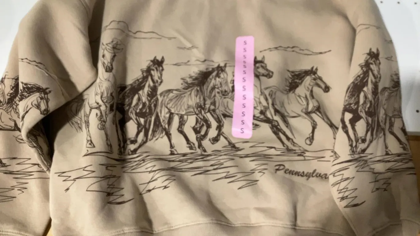 Pennsylvania Horse Graphic Sweatshirt Tan Size...