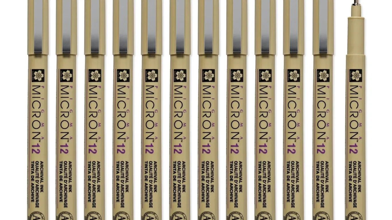 Sakura Pigma Micron Fineliner Pens Black 12pk