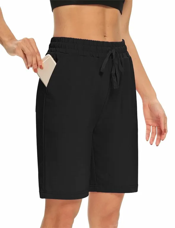 Dibaolong Womens Yoga Bermuda Shorts Black XXL