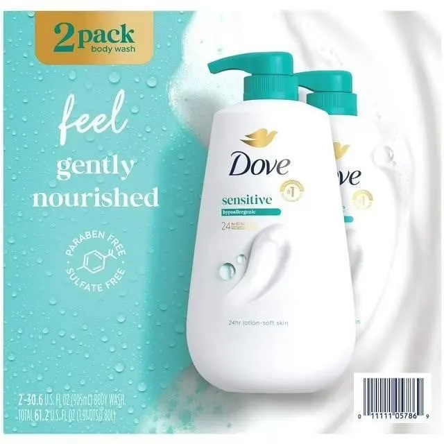 Dove Sensitive Skin Body Wash 30.6 fl oz 2pk