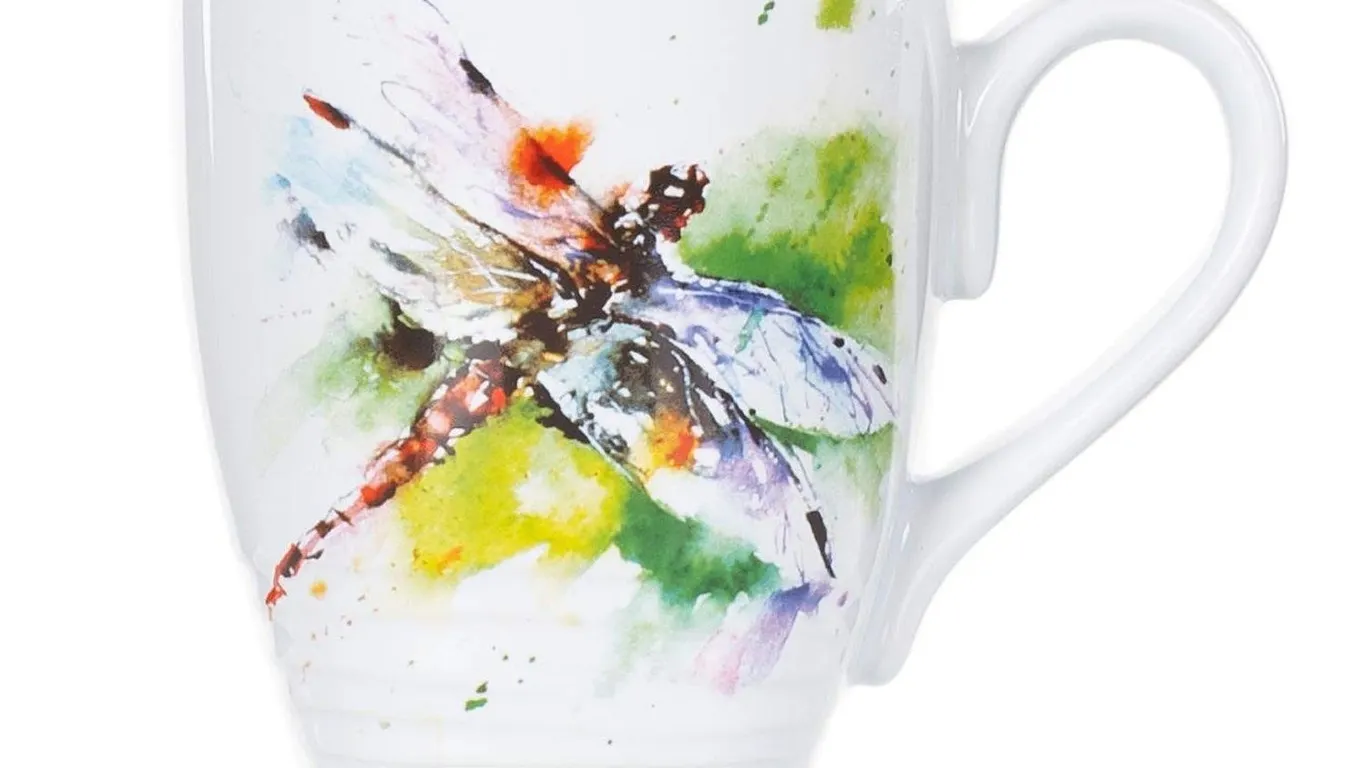 Demdaco Dean Crouser Dragonfly Stoneware Mug 16 oz