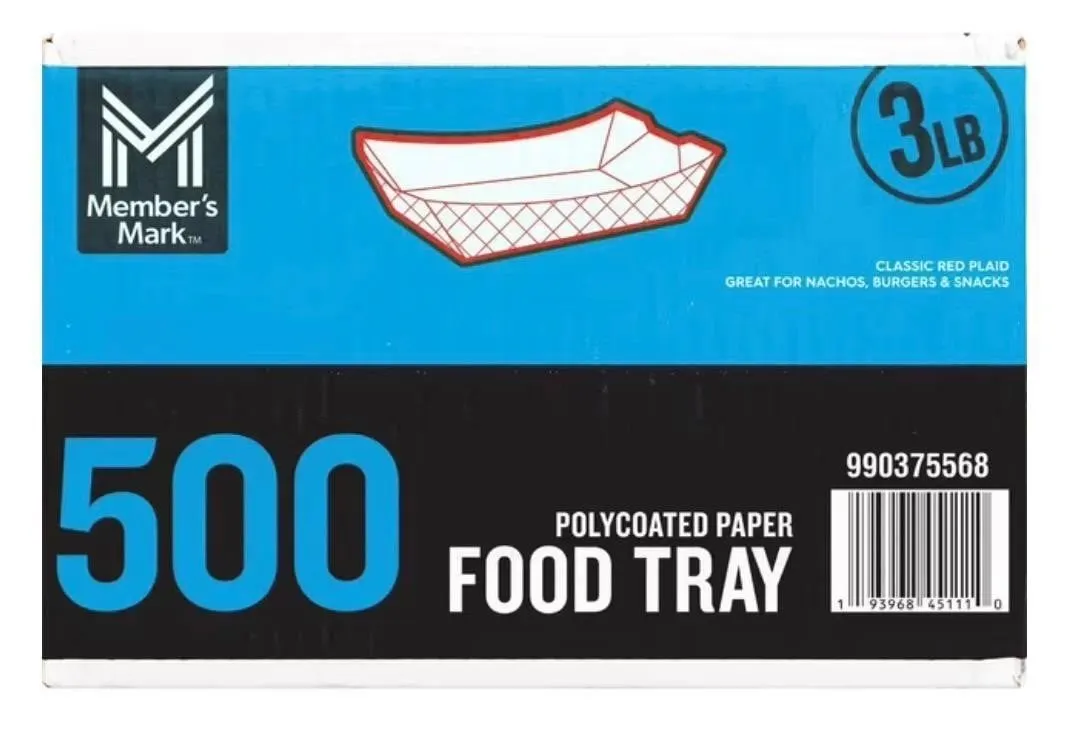 lb Heavy Duty Paper Food Trays 500ct