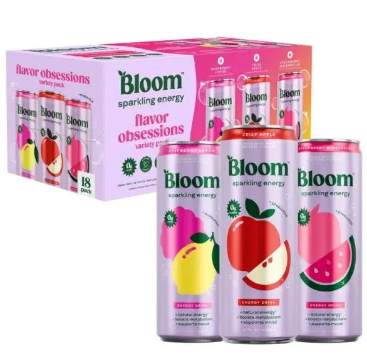 Bloom Sparkling Energy Variety Pack 12oz 18pk