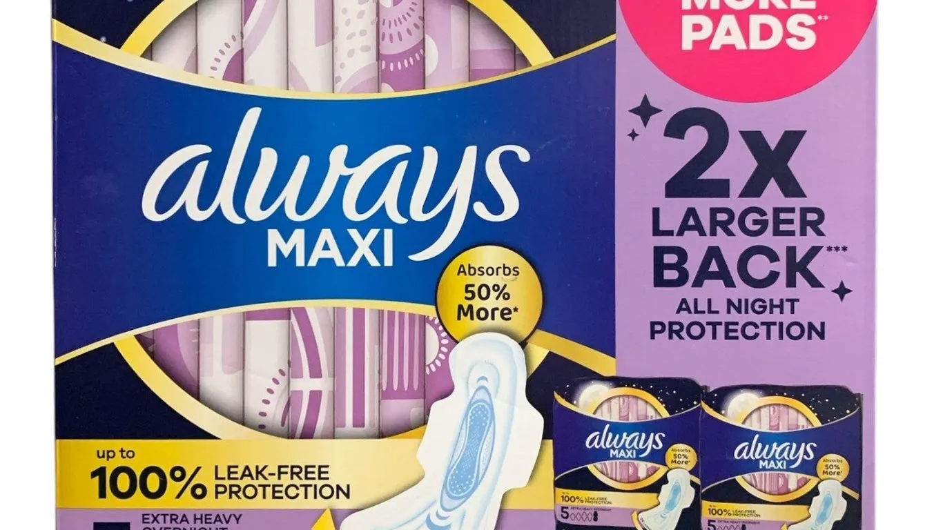 Always Maxi Extra Heavy Overnight Pads Size 5 66ct