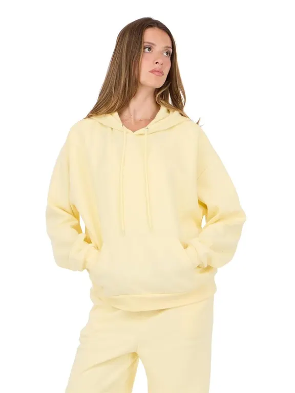 Forever 21 Oversized Fleece Hoodie Yellow Small