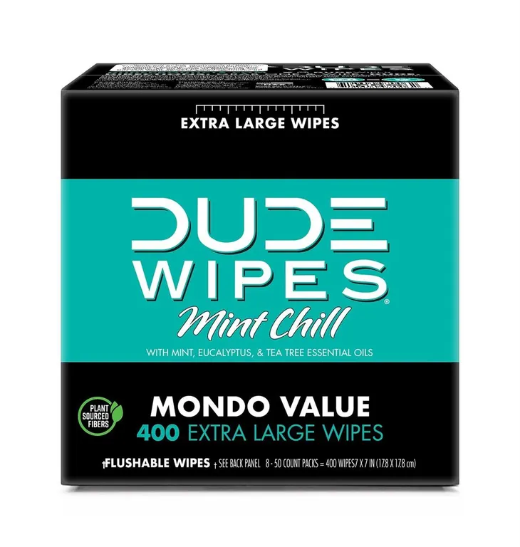Dude Flushable Wipes Mint Chill 400ct 8pk