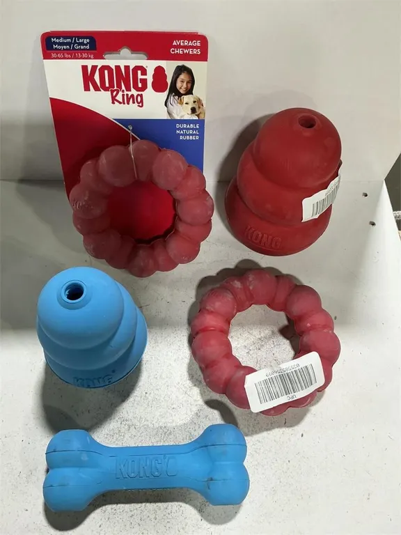 Mixed Lot Of Kong Dog Toys Rings Kongs and Bone
