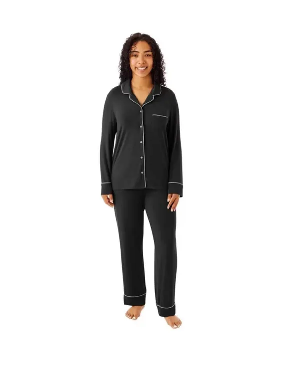 Dreammark 2-Piece Notch Collar Pajama Set