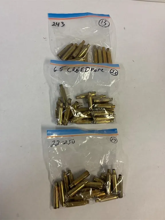 243, 6.5, 22-250 Calibre 53 Brass Casings