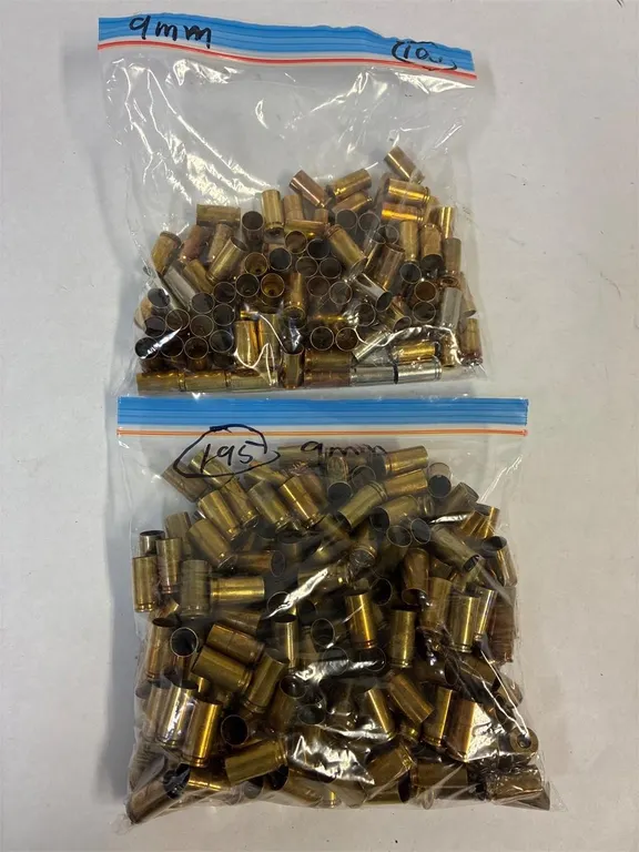 9mm Calibre 295 deprimed Brass Casings