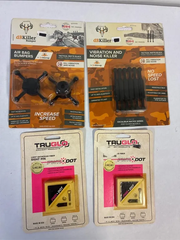 Air bag bumpers. Noise killers. Sight pins .