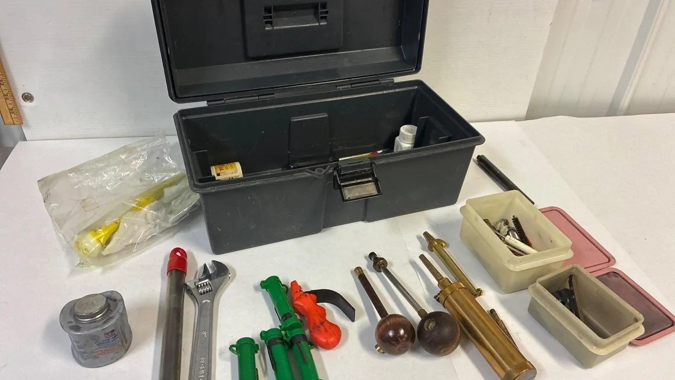 Black Powder tool box full of instruments