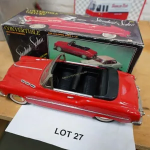 Friction-powered convertible sedan toy car