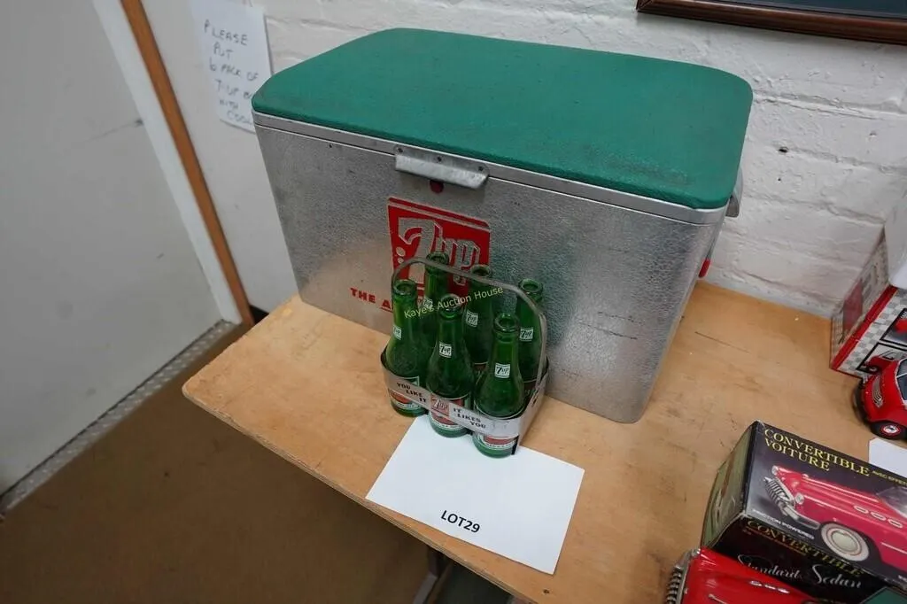 Vintage 7up metal cooler