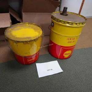 Shell oil pails and lubricant drum