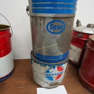 Esso oil pail and Royallite grease pail