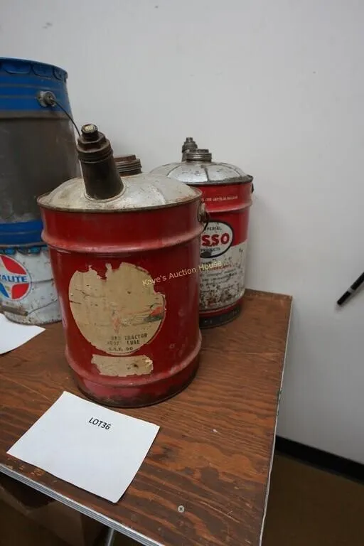 vintage Esso and Veedol Tractor lubricant oil