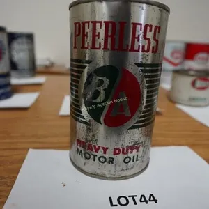 vintage B/A Peerless heavy duty motor oil can