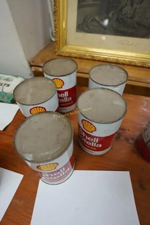 5-Shell Rotella Motor oil cans
